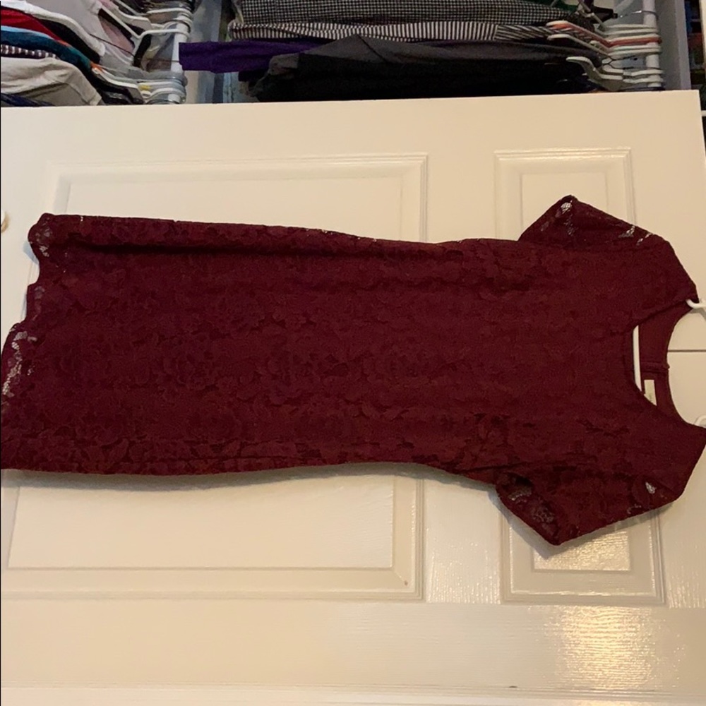 Formal red lace dress